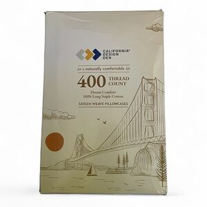 California Design Den Sateen 400TC Queen Pillowcase Pair in Bright White # 1